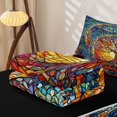 thumbnail image 5 of Homewish Boho Tree Of Life Zipper Twin Comforter Sets with Fitted Sheet and 2 Pillowcases,Aesthetic Stained Glass Zipper Bedding Set,Black Reversible,4-Piece, 5 of 7