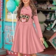 thumbnail image 2 of DISNIMO Owl Dress Girls Heart Dresses for Girls 4-5 Fall Twirl Dress Girls Midi Dress Long Sleeve Girls Skater Dress Girl School Dresses with Collars for Girls Button Up Dress for Girls Clothing, 2 of 7