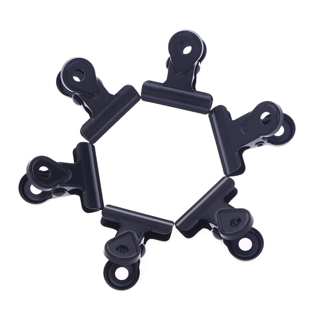 OFFIGAM 10Ud Sujetapapeles De Metal Negro Electrochapado Para Uso En Oficina O Tienda