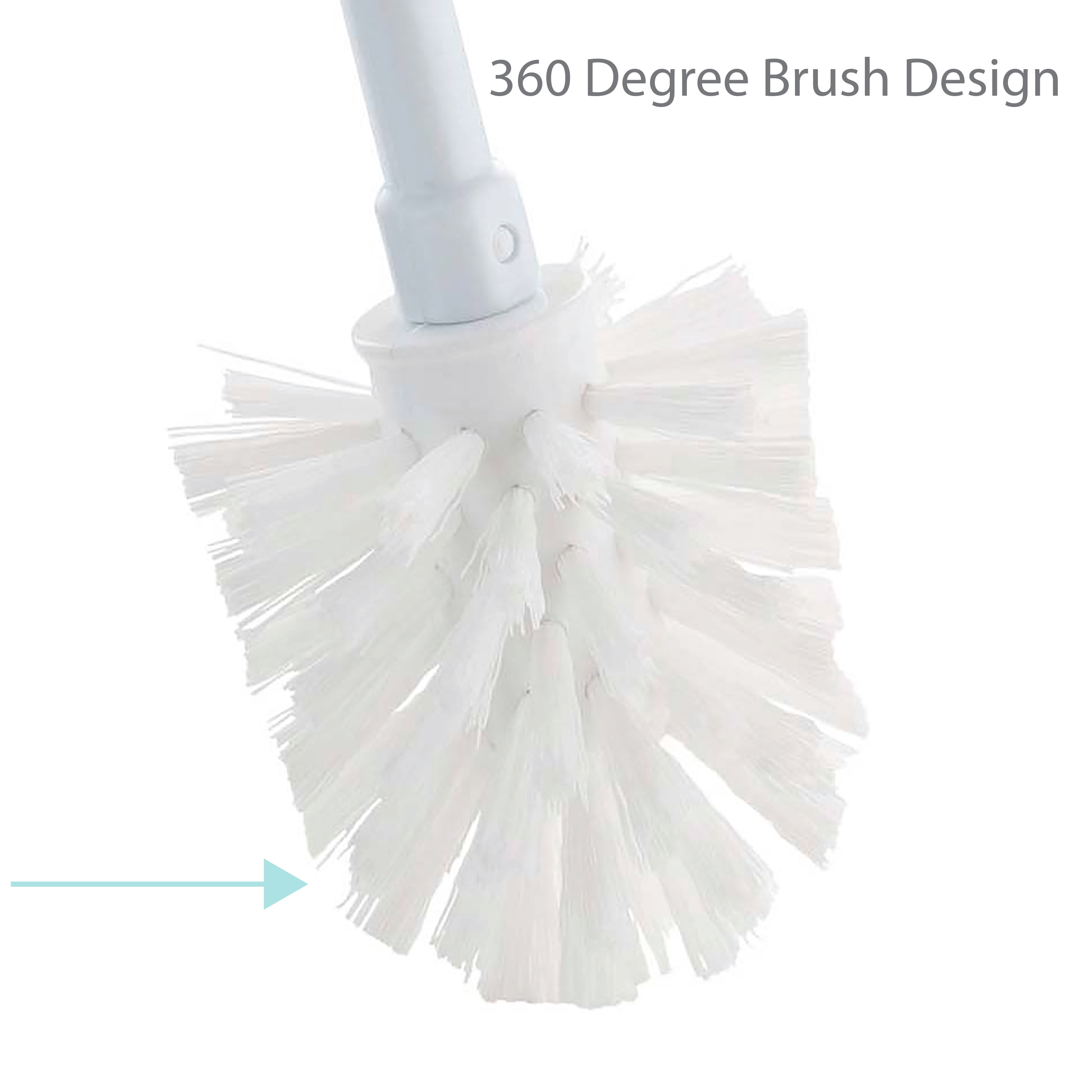 Bath Bliss 2 Pack Curve Design Toilet Brush and Holder, White