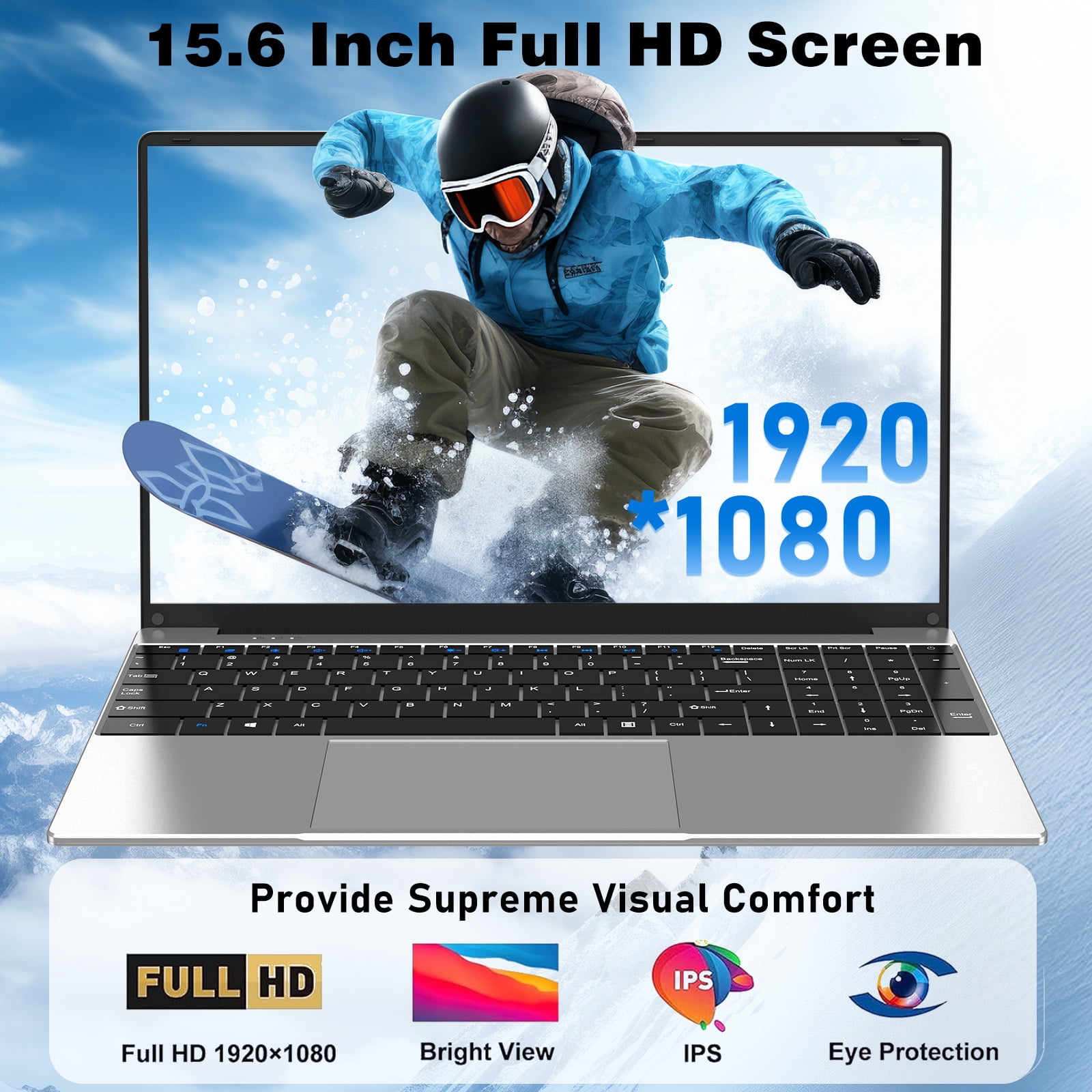 Chheart 2026 New 15.6 Inch Laptop Computer,16GB RAM,256GB SSD,M3 Processor(Beat N4020 up to 2.2 GHz),Windows 11 Pro,2-Year Warranty,Wifi 5 BT 4.2,Silver