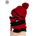 thumbnail image 2 of Luxtrada 2-in-1 Womens Men Winter Scarf Set Winter Hats for Women Warm Cute Fashionable Thickend Knitted Hat Scarf Face Cover Outdoor Winter Skiing Cap Red, 2 of 6