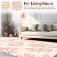 thumbnail image 2 of ODIKA 8' Machine Washable Non-Slip Area Rug, Pastel Floral with Cascading Petals and Stylized Leaf Forms High Traffic Rug, Pink, 239233, 2 of 7