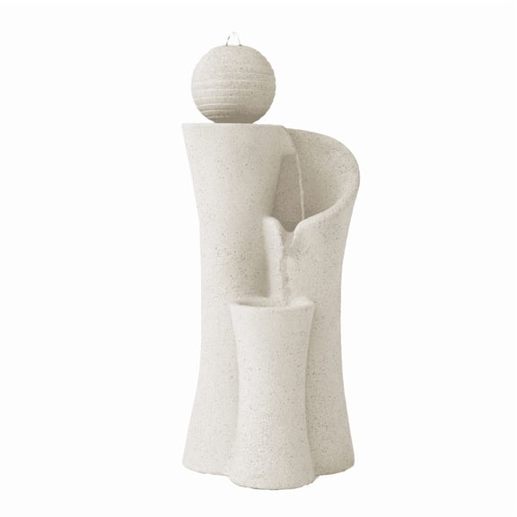 Xbrand 41" Modern Sphere Curve Cascading Fountain, Resin