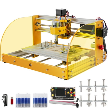 VEVOR CNC Router Machine, 3018-PRO with GRBL Offline Control, Limit Switches & Emergency-Stop, PCB PVC Wood leather Engraving Machine, Dustproof Safe Acrylic Baffle, XYZ Working Area 300 x 180 x 45mm