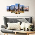 thumbnail image 2 of Elephant Stock Charlotte Wall Art - Horizontal Multi Panel Canvas - Living Room Wall Decor - City Multi Panel - Blue And Orange Decor - 42" x 19", 2 of 4