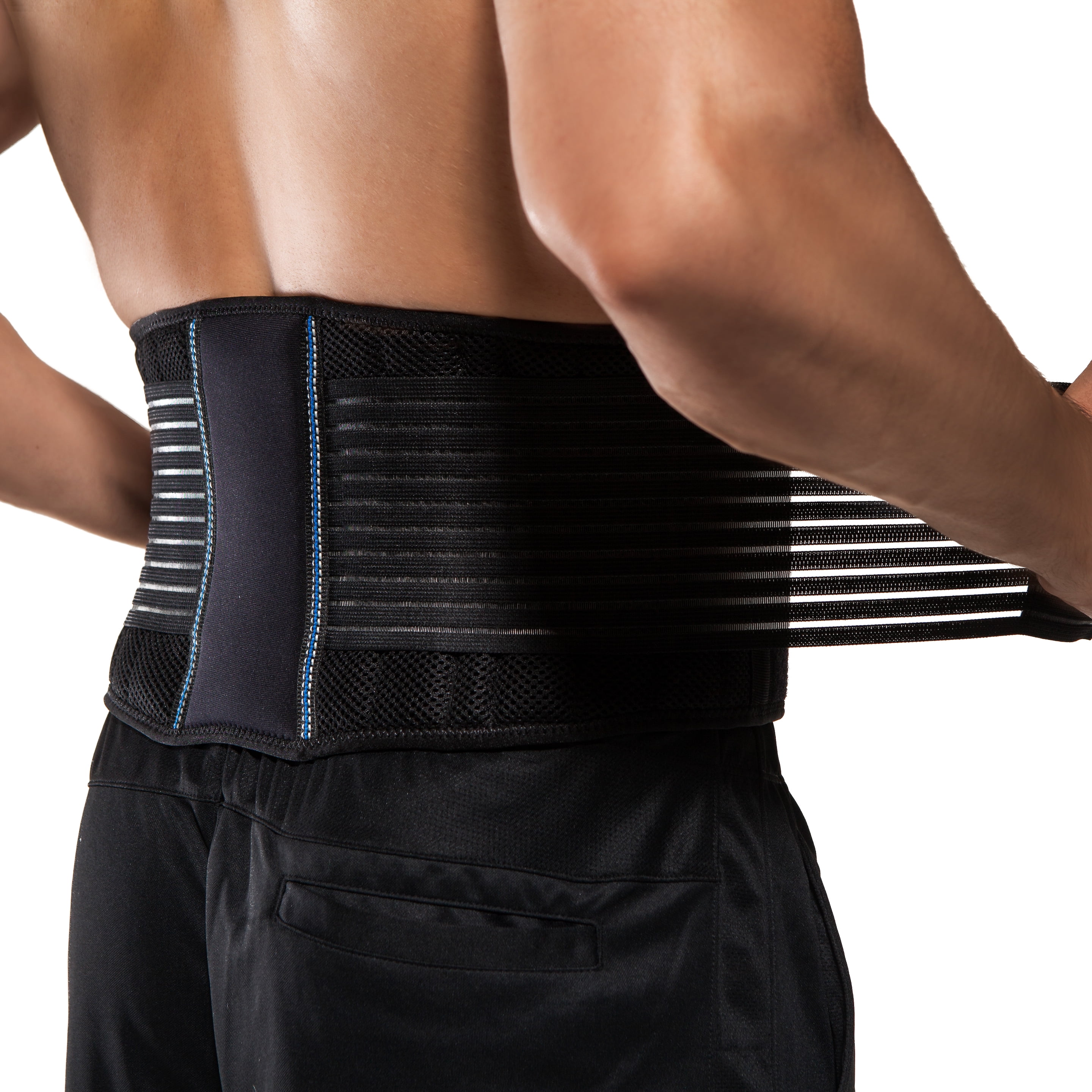 BraceUP Stabilizing Lumbar Lower Back Brace and Support Belt with Dual Adjustable Straps and Breathable Mesh Panels S/M 