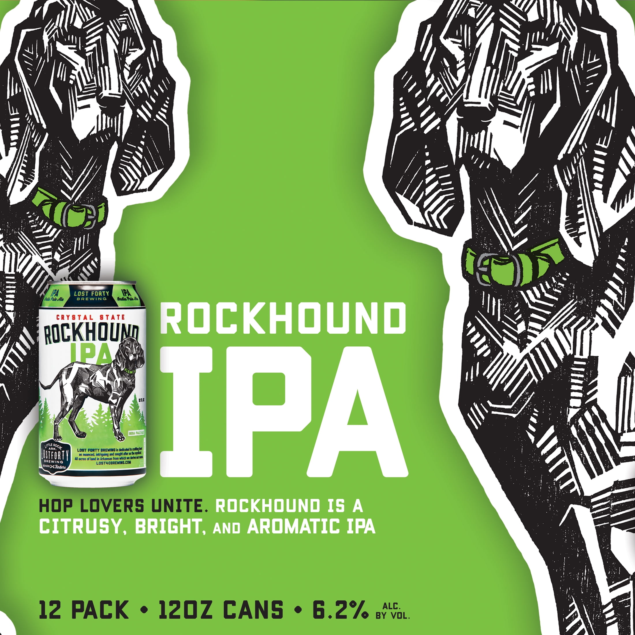 Lost Forty Brewing Rockhound Craft India Pale Ale, 12 fl oz 12 Pack Cans, 6.3% ABV