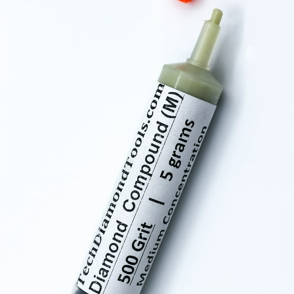 TechDiamondTools Diamond Lapping Compound Polish Lapidary Paste 500 Grit 36-54 Microns for Medium Fast Lapping 5 Grams with Medium (M) 25% Concentration of Diamond Powder