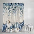 thumbnail image 3 of Shower Curtains for Bathroom, Blue Pumpkins Fall Waterproof Fabric Shower Curtain, Thanksgiving Eucalyptus Leaf Rustic Decorative Bathroom Curtain for Bathtub, 36"x72", No Hooks Included, 3 of 9