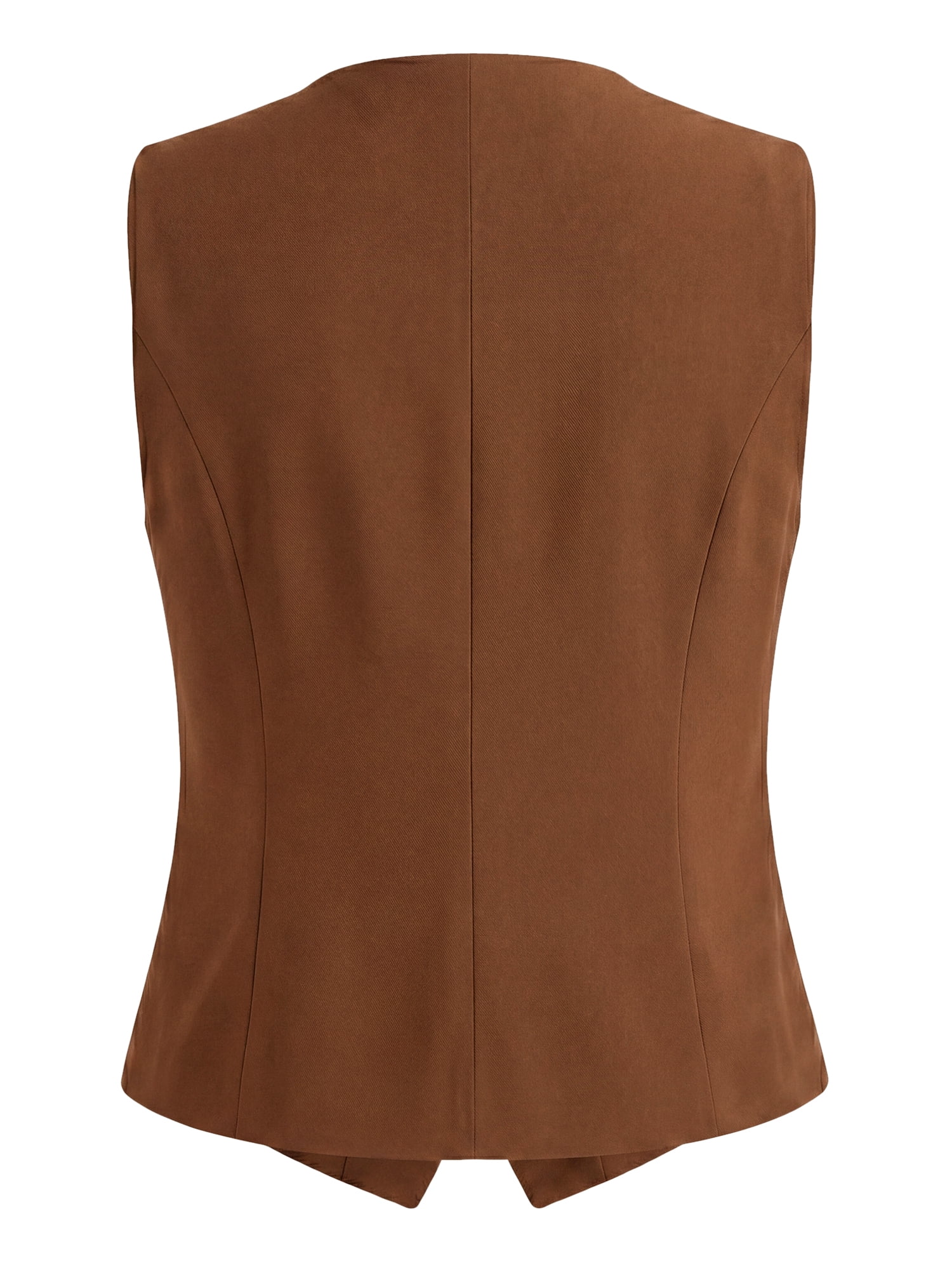 DARING DIVA Women's Plus Size Double Breasted Vintage Lapel Collar Vest 4X Brown