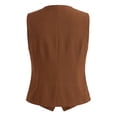thumbnail image 2 of DARING DIVA Women's Plus Size Double Breasted Vintage Lapel Collar Vest 1X Brown, 2 of 6