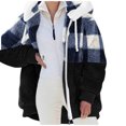 thumbnail image 3 of VISALY Womens Zip Up Hoodies Sweater Jacket Women's Thick Overcoat Plus Size Warm Trendy Winter Hoodie Coat Jacket Outwear with Zipper Casual Sweaters Fleece Hoodies Winter Sweaters Blue L, 3 of 9