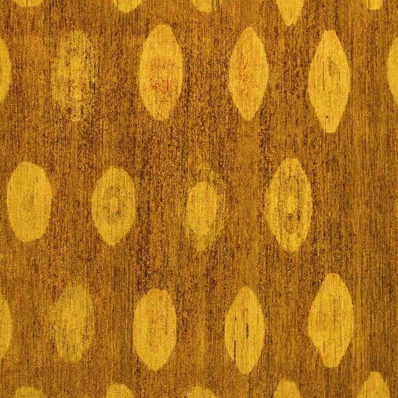 Ahgly Company Indoor Square Abstract Yellow Modern Area Rugs, 5' Square