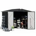 thumbnail image 2 of COMHOMA Outdoor Storage Shed 8 x 6 ft Shed with Lockable Door Steel Garden Shed with Air Vent,Gray, 2 of 9