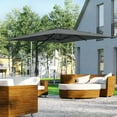 thumbnail image 2 of Outsunny Parasol Déporté de 8 Pi pour Terrasse avec Clé, Gris, 2 of 10
