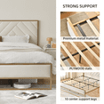 thumbnail image 7 of King Size Bed Frame, Golden Metal Platform Bed Frame with Velvet Upholstered Headboard, Beige, 7 of 7