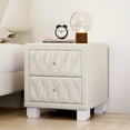 thumbnail image 3 of Noble House Elegant Velvet Nightstand,Beige, 3 of 10