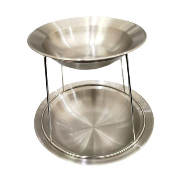 Soporte para mariscos, bandeja para mariscos, estante de 2 niveles, ligero, accesorio para aperitivos, bandeja de acero inoxidable, soporte para Cuenca profunda