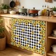 thumbnail image 6 of Yellow Sunflower Cabinet Curtain 35"Wx35"L,Dustproof Under Sink Skirt with Self Adhesive Tape,Summer Bee Floral Black White Plaid Cabinet Curtain Cover for Kitchen Sink,Bathroom Vanity,Laundry Room, 6 of 9