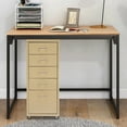 thumbnail image 5 of 5 Tiers Office Storage Cabinet Modern Bedroom Storage Cabinet Movable Cabinet Beige, 5 of 12