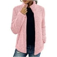 thumbnail image 1 of Hfyihgf Women's Lightweight Full Zip Soft Fleece Jacket Long Sleeve Stand Collar Outwear Outdoor Recreation Fluffy Coat with Pockets(Pink,XL), 1 of 6