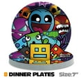thumbnail image 6 of Geometry Dash Plates Birthday Supplies Decorations Decor Backdrop Banner Cake Topper Fans, 6 of 6
