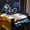 Black+Red, variant on Mirightone Full Size Gaming Corner Bed with Desk and Light, Wooden Gaming Daybed with Storage Drawers and Bookcase, Corner Bed Frame for Adults Teens - Black+Blue