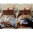 thumbnail image 3 of JML Raschel A&B Printed 2-ply Reversible Korean-style Plush Fleece Blanket Tiger Queen Animal Print, 3 of 5