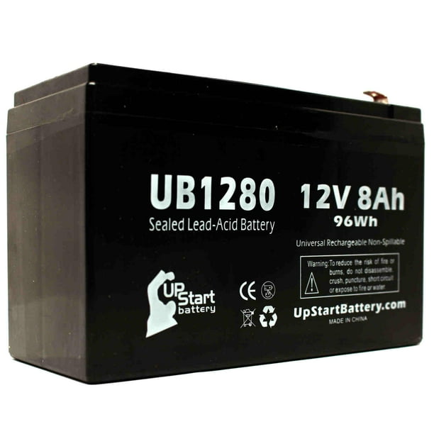 2-Pack Replacement Battery For Bruno Stairlifts (Electra-Ride Models) - 12V 8Ah UB1280 SLA With Adapters