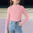 thumbnail image 5 of LIJCC Kid Girls Lettuce Trim Mock Neck Long Sleeve Shirts Ribbed Knit Casual Dressy Slim Fit Tee Shirt Base Layer Tops Tees Soft Casual Basic T Shirt, 5 of 5