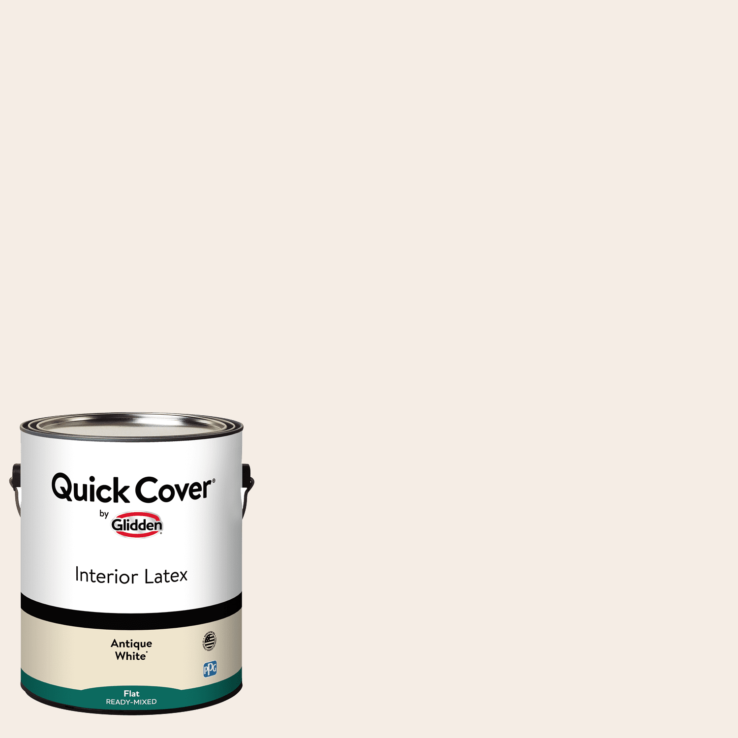 Glidden Quick Cover Interior Latex Paint Flat, Antique White, 1 Gallon