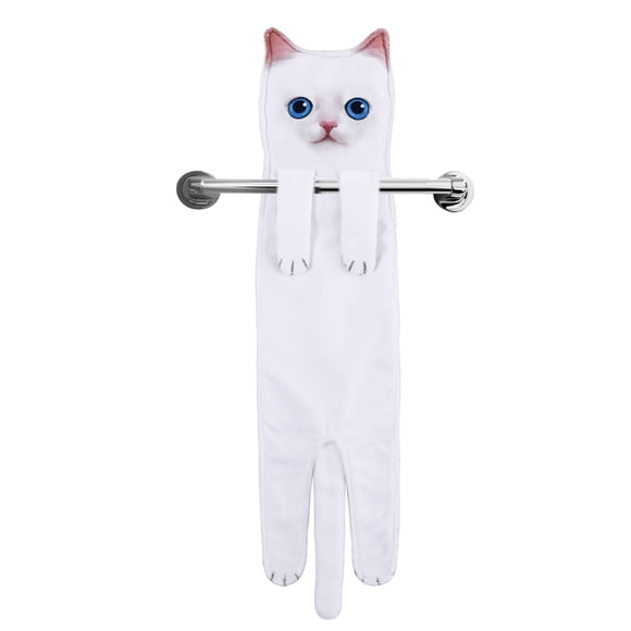 AGRIMONY Cat Funny Hand Towels for Bathroom Kitchen- Cute Decorative Cat Mom Dad Decor Hanging Face Towel Absorbent Soft- Easter Mothers Day Birthday Housewarming Funny Gifts for Women Mom Cat Lovers