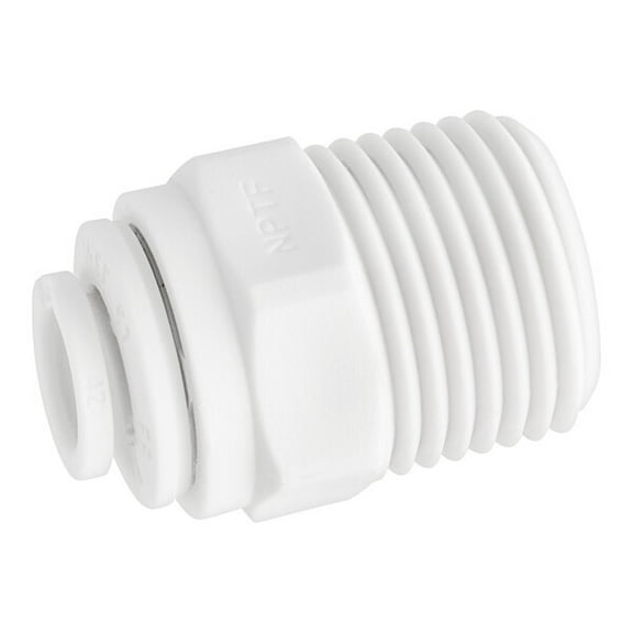 1/4" x 3/8" NPTF Polypropylene Push-To-Connect Male Connec in White - PP010823W-US