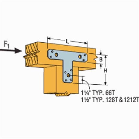 Simpson Strong Tie 66T 6 x 6 in. T Strap Tie
