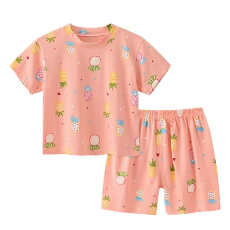 

Toddler Boys Girls Short Sleeve Cartoon Prints T Shirt Pullover Tops Shorts Pajamas Sleepwear Outfits Girls Clothes 2t-3t Dress Pants for Teen Girls