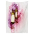 thumbnail image 2 of Lantern Outdoor Tablecloth, Antique Fanoos Festive Celebration Theme Religious Traditional Icons Art Print, Decorative Washable Fabric Picnic Table Cloth, 58 X 84 Inches,Fuchsia Gold, by Ambesonne, 2 of 2