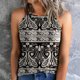 thumbnail image 2 of Gibobby Mujer Vintage Estampado Slim Fit O Cuello Halter Camiseta Top Chalecos Blusa sin mangas(Negro,G), 2 of 4