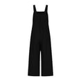 thumbnail image 6 of pstuiky Wide Leg Jumpsuits for Womens, Sleeveless Jumpsuits for Women Jumpsuit Sleeveless Jumpsuits for Women Summer Rompers Bib Overalls Women with Pockets Black S, 6 of 7