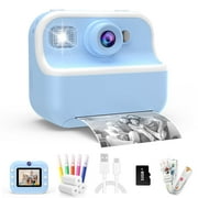 Soda Candy Kids Camera Instant Print for Boys and Girls, 1080P HD Dual-Lens Selfie Digital Camera with 3 Print Paper & 32G Card, Christmas Birthday Gifts Toys for Toddler Age 3-16 Years Old
