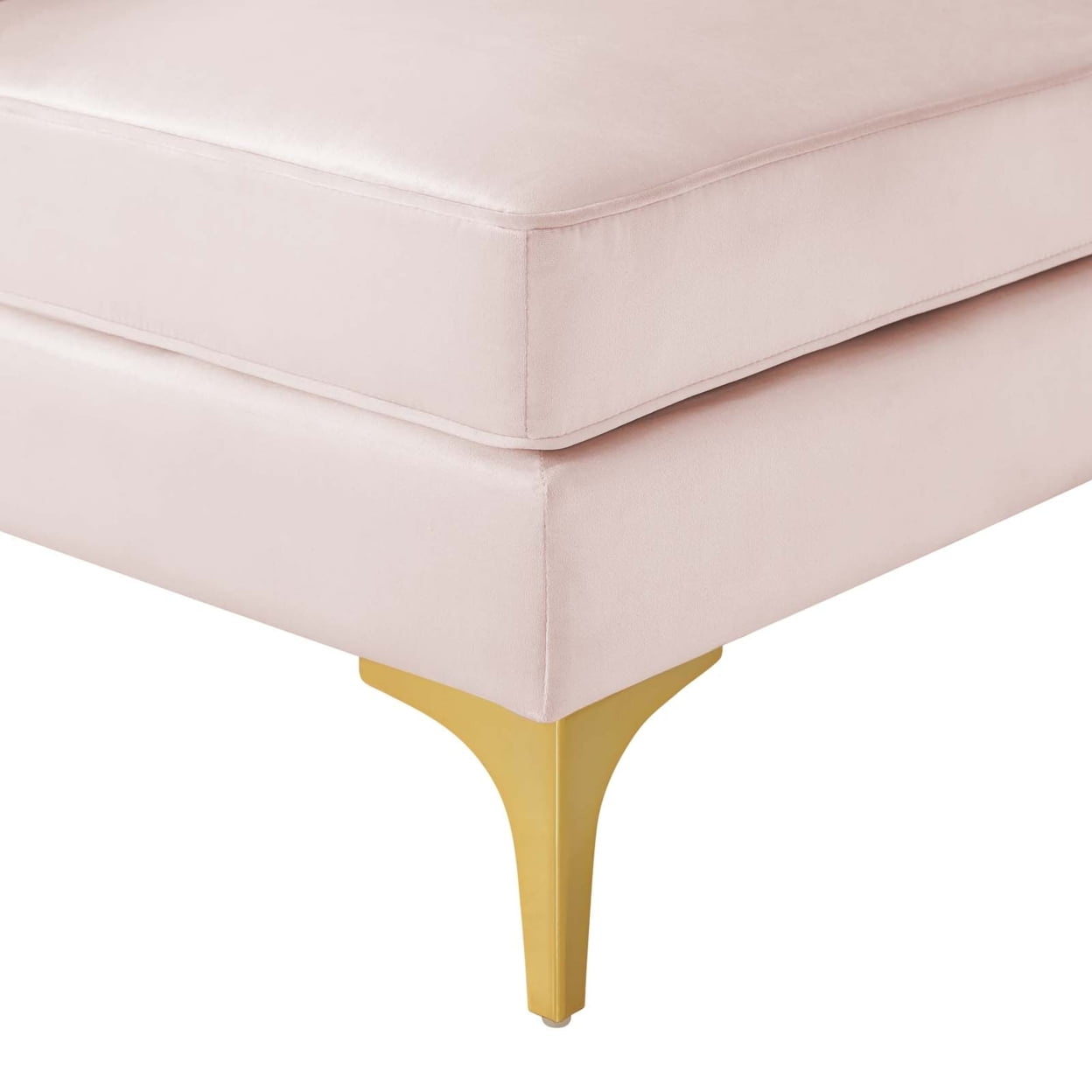 Modway Triumph Channel Performance Velvet Tufted Loveseat in Pink