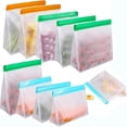 thumbnail image 2 of Bolsa de conservación de alimentos de PEVA transparente esmerilada para almacenar refrigerios, bolsa sellada para almacenar alimentos congelados en el refrigerador, 2 of 4
