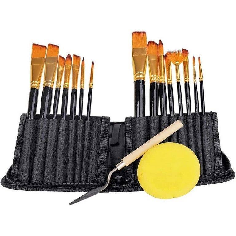 17 Pcs Professional Artist Nylon Paint Brushes Set for Oil