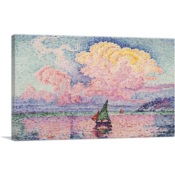 ARTCANVAS Antibes - The Pink Cloud 1916 Canvas Art Print by Paul Signac - Size: 12" x 8" (0.75" Deep)