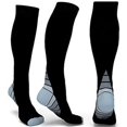 thumbnail image 1 of 1 pair Compression Socks For Men & Women Varicose Veins Anti-Fatigue Flight Running Gray-S/M, 1 of 12