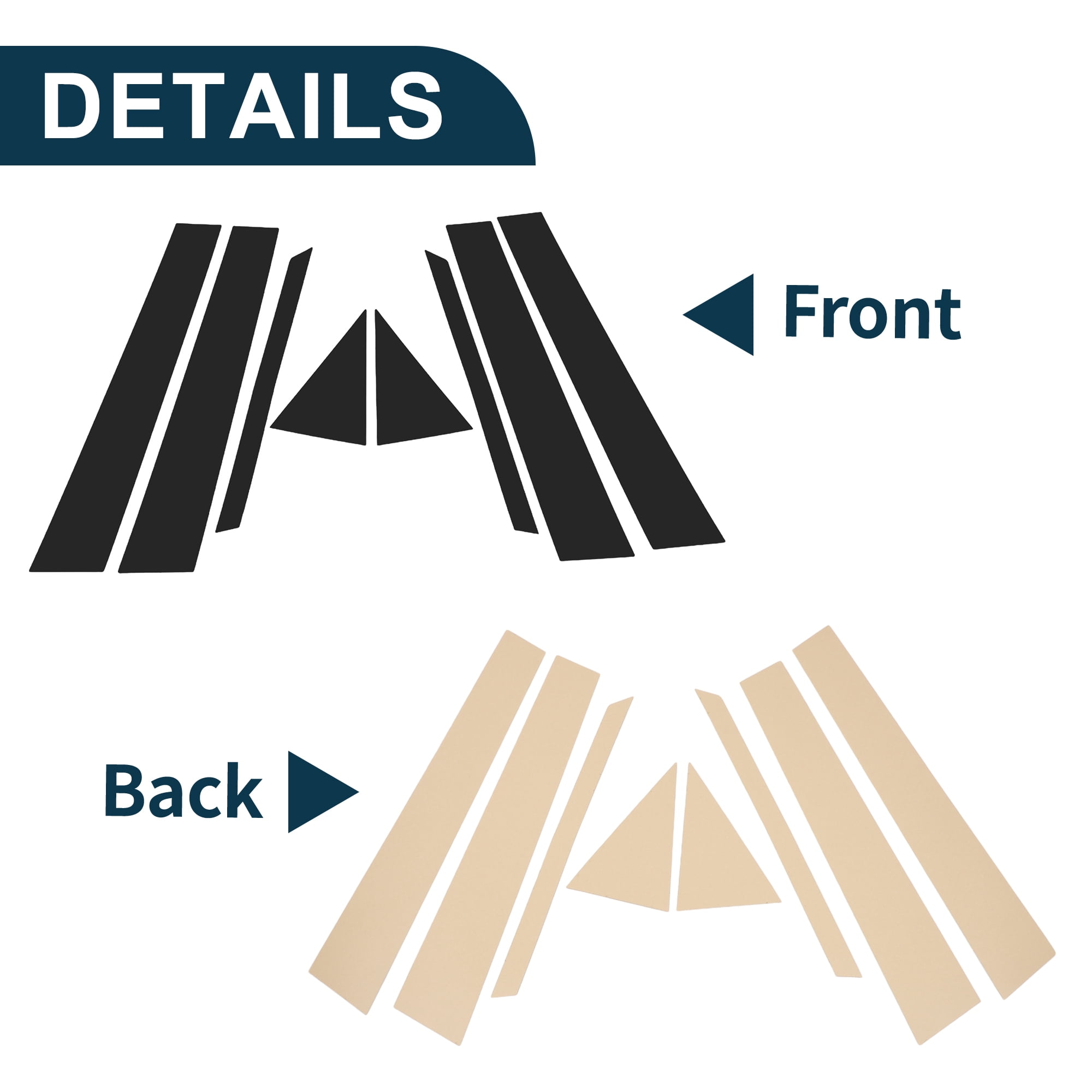 Unique Bargains 8Pcs Door Pillar Window Trim For Toyota Prius 2010-2015 Black