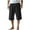 Black, variant on hotojiny Men's Capri Pants Casual Lightweight 3/4 Baggy Pants Drawstring Elastic Waist Beach Yoga Cropped Trousers with Pockets