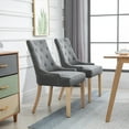 thumbnail image 3 of HomCom Dining Chair, Set of 2, Light Gray, 3 of 9