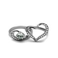 thumbnail image 5 of Women's 1.2 Ct Round Cut Cz 2 Piece Heart Shape Stainless Steel Wedding Ring Set, 5 of 6