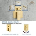 thumbnail image 5 of Boyel Living 12 in Shower System Wall Mount 3-Functions Square Shower Faucet Set with Handheld Spray,Brushed Gold, 5 of 10
